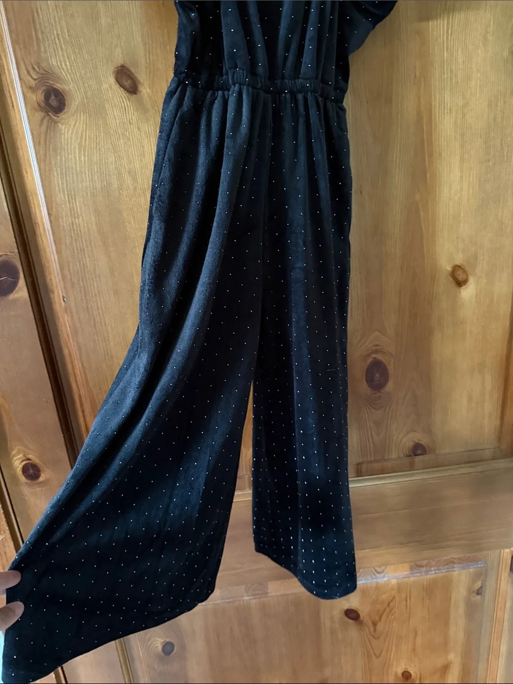 Tahari Black Velour Maxi jumper with Subtle Sparkle